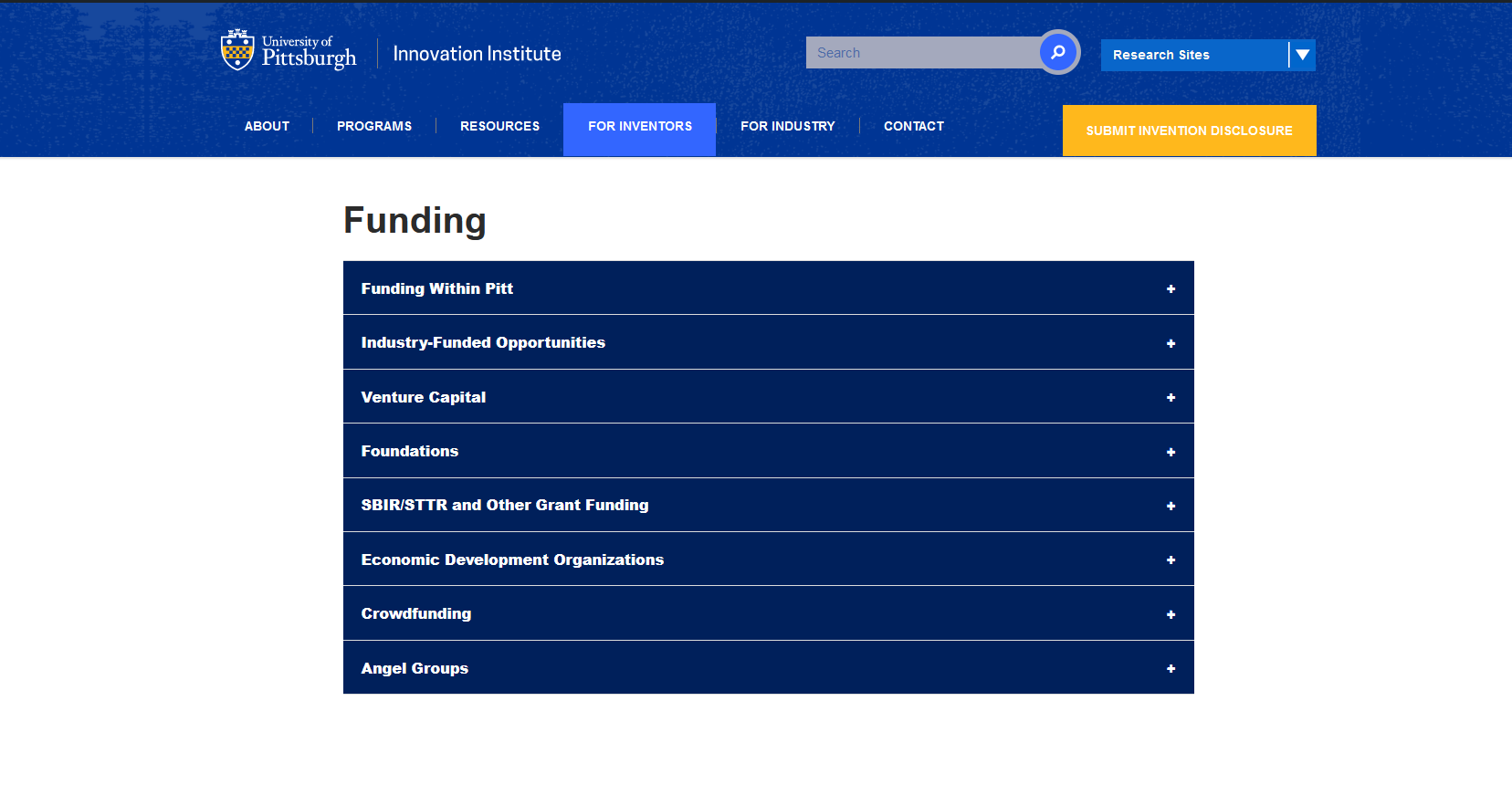 Funding resource page